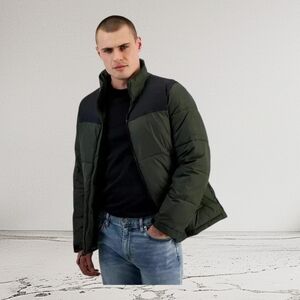 Club Room Men Colorblocked Puffer Winter Jacket Ultra Loft Warm Water-Resistant